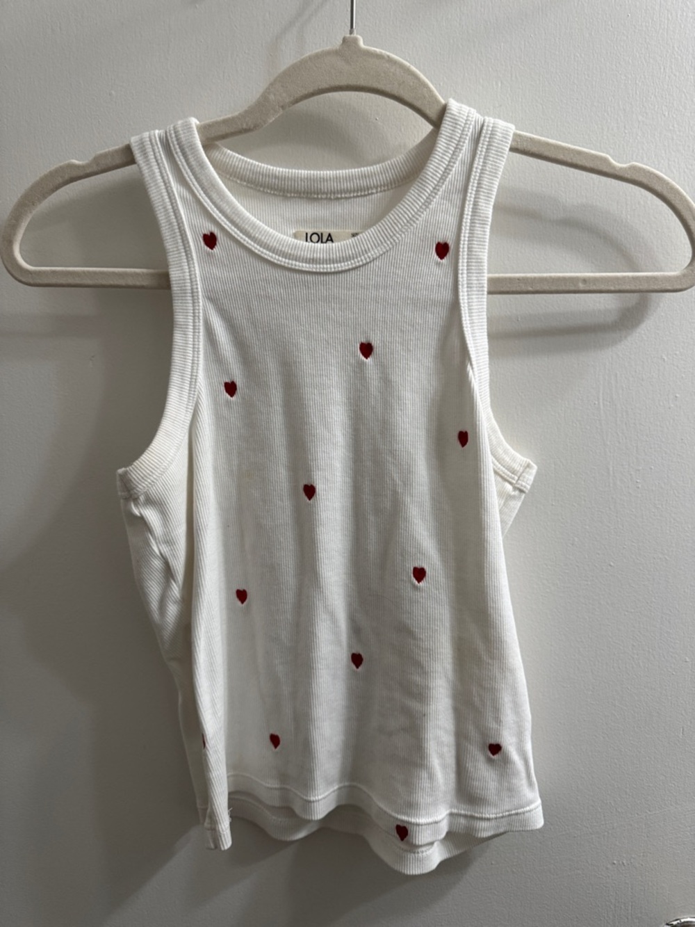 lola White Ribbed Tank Top